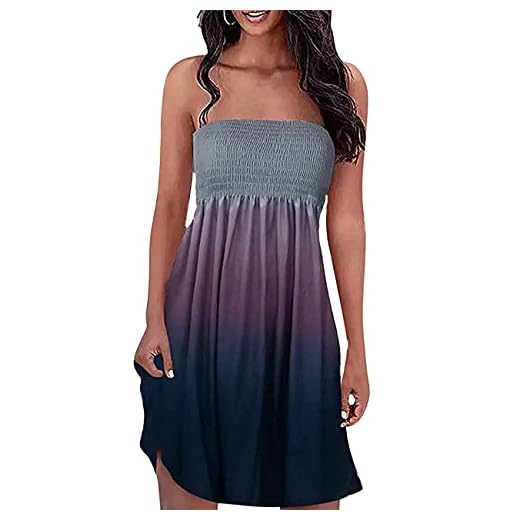 Onsoyours Sommerkleid Minikleid Langes Damen Kleider Bandeau Kleid Trägerloses Strandkleid Abendkleid Partykleid Cocktailkleid 6 Blau M 2 Onsoyours Sommerkleid Minikleid Langes Damen Kleider Bandeau Kleid Trägerloses Strandkleid Abendkleid Partykleid Cocktailkleid 6 Blau M