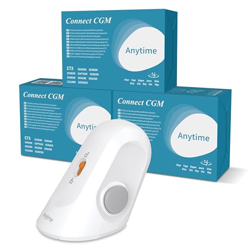 Connect Glukose-Monitoring 3x Sensor | Nur kompatibel mit Connect Transmitter | 42 Tage Blutzuckermessgerät ohne Stechen Sensor Einfache Anwendung
