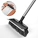 Floor Scrub Brush with Long Handle, BITOPE Multi Purpose Heavy Duty Deck Brush with Stiff Bristles Tile Cleaner Tool Scrubber for Shower Kitchen Garage Patio Outdoor, Gray Black
