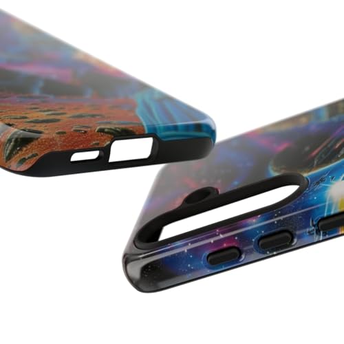 Coque Samsung S24 bleu brillant - Protection rigide espace virtuel - 3