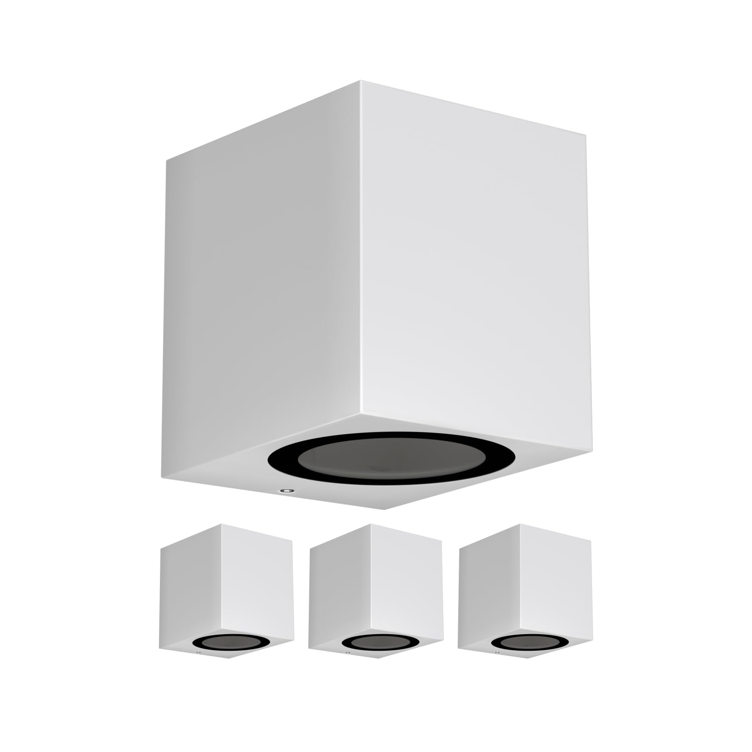 ledscom.de 4 pcs. wall Light ALSE for Outdoors IP54, Downlight, White matt, Angular, 1x GU10 max. 35W, Square, 4 pieces (pack of 1)