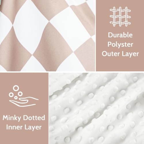 Image of DILIMI Baby Car Seat Cover, Minky Warm Car Seat Covers for Babies, Peekaboo Opening Infant Car Seat Cover, Nursing Cover Carseat Canopy, Coffee Checkered