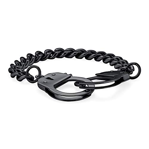 Pulsera para hombre de acero inoxidable tono plata negra 8.5 in miniatura 2