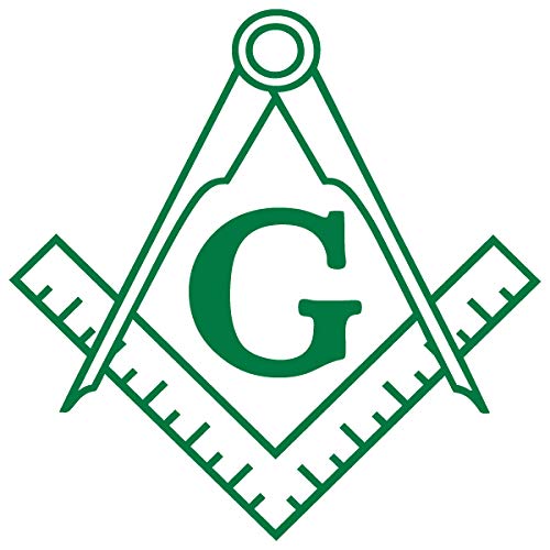 Masonic Symbol Freemasonry Masonry Car Window Vinyl Decal Sticker (FM-01) (Green, 9 inches x 9 inches)