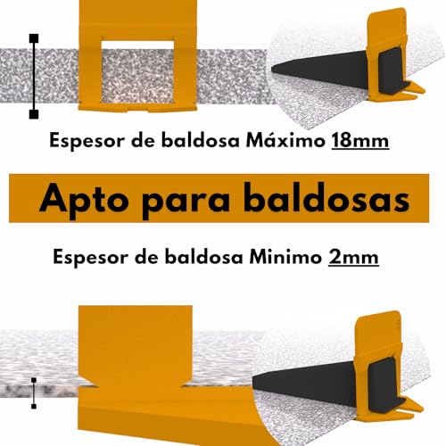 Miniatura 6 de Lacosvi Clips Niveladores Para Azulejos Calzos De 0,35mm,300 Uds Grapas Espaciadores Niveladores Para Piso Y Azulejos Sistema De Nivelación Para Profesionales Del Alicatado Y Bricolaje