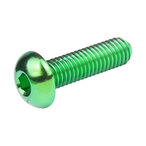 Image of Titanium Bolt M4x6 8 10 12 15 20mm Hex Head Screws for Bicycle Pack of 4 (Green, M4x15mm)