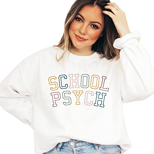 Retro School Psychologist Sweater, School Psych, First Day Of School, Psychology Shirt, Gift For Psychologist, Unisex Crewneck Sweatshirt Ash Grey2