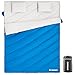 FUNDANGO Queen Size XL Double Sleeping Bag for Camping ,Hiking,Traveling,2 Person Sleeping Bag with 2 Pillows and Compression Bag