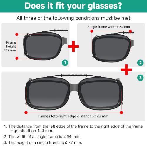 Image of Eyekepper Clip on Sunglasses Over Eyeglasses, 57 * 39MM