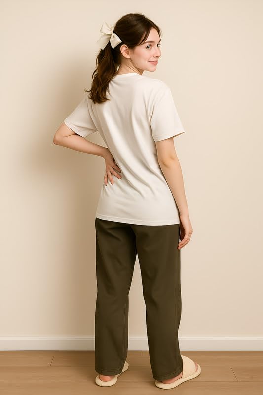 Image of My Swag Womens Cotton Nightwear Set | Dreamy Nights Printed T-Shirt with Relaxed Fit Pajama | Perfect for Sleep & Home