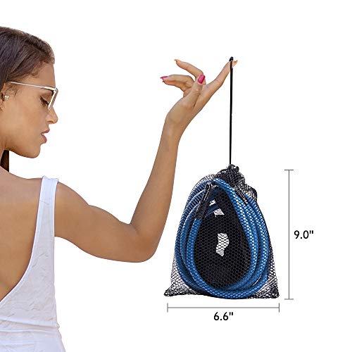 WOLFWILL Swim Resistance Belt Bungee Training Belt - Swim Exerciser Belt with Elastic Tether Storage Mesh Bag for Adults Children Swimmer Amateurs