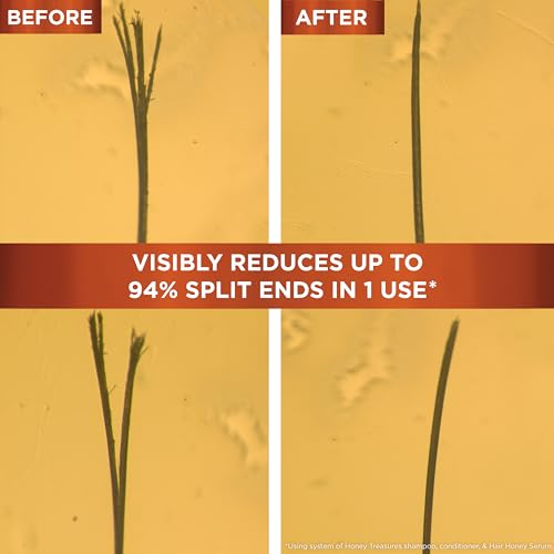 Garnier Whole Blends Honey Treasures Repairing Shampoo & Conditioner 22 Fl Oz each + Hair Serum (5.1 Fl Oz) for Dry, Damaged Hair (Bundle of 4 Items) - Image 5