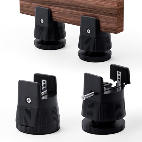 INOVASHON Furniture Risers with Screw Clamp, Desk Riser Blocks with Height Adjustable 2.4-3.1'', Bed Risers Fit Square/Round Chair Leg Diameter 0.3-1.9'', Chair Raisers Extenders for Sofa