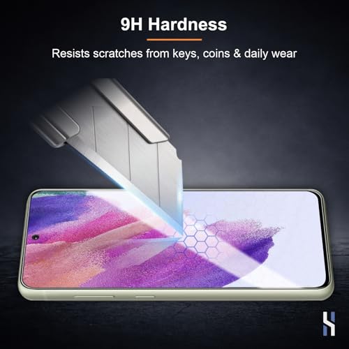 Image of Tempered Glass for Samsung Galaxy S21 Fe (6.4 Inch) Military Grade 9H Screen Guard, Anti-Scratch, Shatterproof, Edge-to-Edge Full Coverage - Black Border