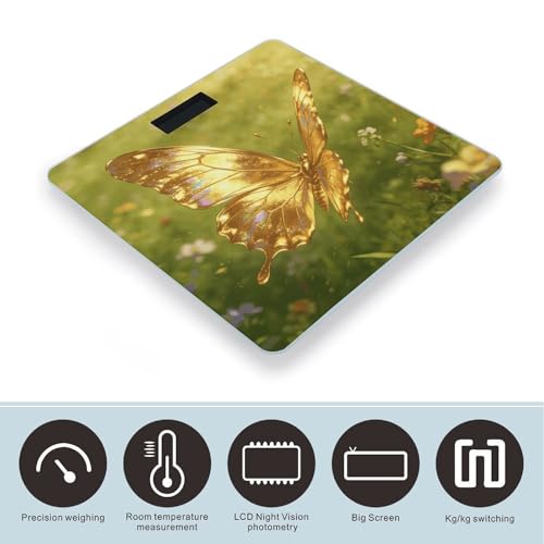 Báscula digital para baño con pantalla LED clara miniatura 3