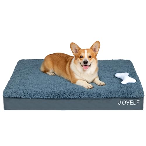JOYELF Mittlere Hundebettmatte für kleine bis mittelgroße Hunde, Eierkistenschaum-Haustierbettmatte mit wasserdichtem und abnehmbarem waschbarem Bezug