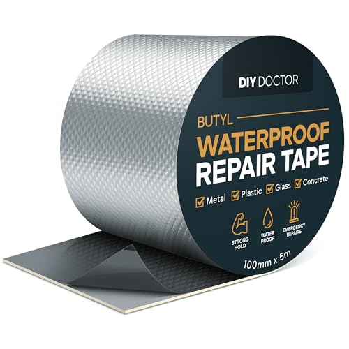 DIY Doctor Waterproof Tape for Leaks – 1 Pack of 100mm x 5m - Butyl Roof Sealant Tape - Outdoor Waterproof Repair Tape with Aluminium Foil