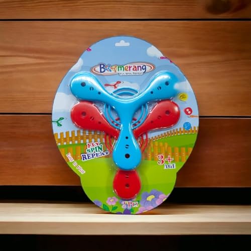 Image of Y Shape Boomerang Flying Toy Set - Flying Plate Disc Fly Spin Repeat Toys for Kids Ages 3+ | 2 Pack Flying Disc| Safe Indoor /Outdoor Play Activity Boomrang Toy for Kids Ideal for Gift
