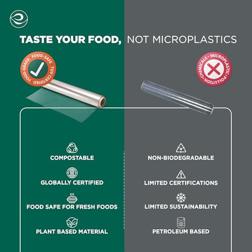 Image of ECO SOUL Cling Wrap, 30cm x 30m Biodegradable Food Wrap Roll