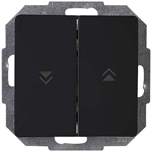 Kopp 651550080 - Interruttore Per Tapparelle Paris, Da Incasso, Colore: Nero Opaco