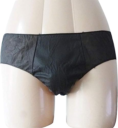 ペーパーショーツ (使い捨て 紙パンツ) フリーサイズ 10枚入 ウエスト 52-110cm ブラック 使い捨てパンツ 使い捨てショーツ 使い捨て下着 紙ショーツ ペーパーパンツ 使いきり 使い切り 紙 ディスポ パンツ 下着 エステ 旅行 入院 介護 防