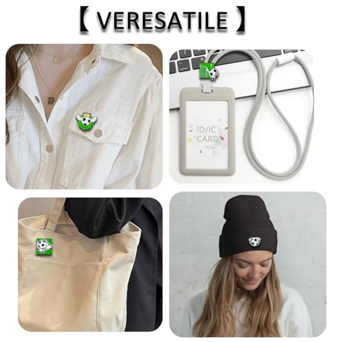 Image of 4Pcs Cartoon Football Sports Brooch, Holding A Football, Scoring A Goal, Enamel Pin, Kicking a Football, Crown Lapel Pin, Alloy Backpack Pin, Suitable for Cool Pins, Suitable for Daily Clothes, Bags, Hats Decoration, Party Gifts Collection