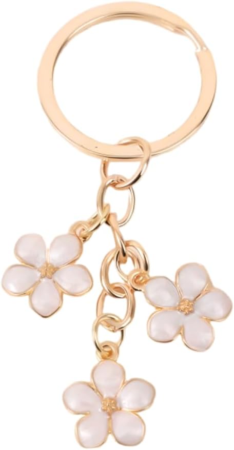 Fuqimanman2020 Flower Charms Daisy Enameled Keychain Chain Tassel Keyring For Women Gifts Purse Bag Accessories