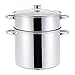 Haussmann Héritage® Couscoussier/Cuit Vapeur/Faitout 3 en 1- INOX－Tous Feux Dont Induction－ HM-0850(16Litre/28cm)