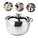 Imagen de Garneck Olla de Cocina de Acero Inoxidable con Tapa y Asa Olla Multifunción para Sopa y Mezcla Resistente con Fondo Plano para Calentamiento Uniforme para Preparación Diaria y