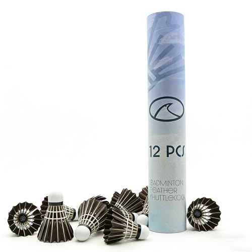 SPPHONEIX 930 12-Pack Goose Black Feather Badminton Shuttlecocks with High Durability High Speed Badminton Birdies Balls Model 903 (1)