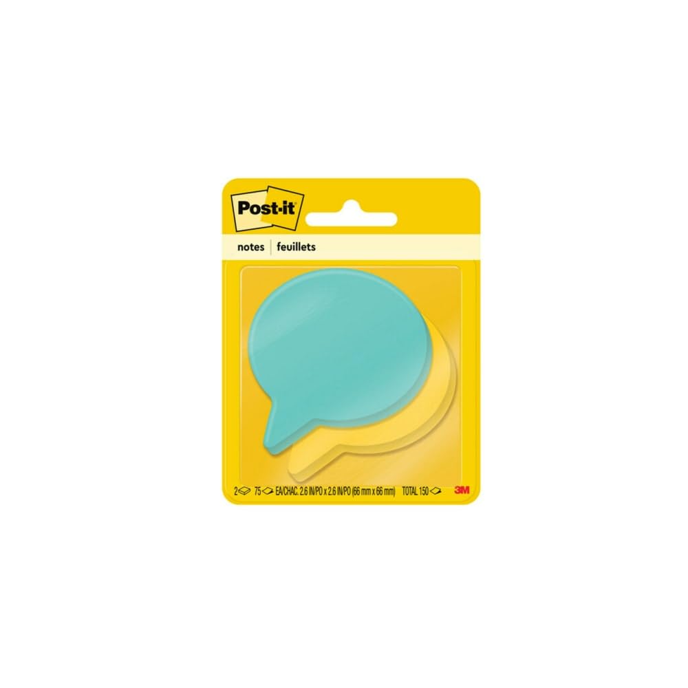 Post-It 7350Blb Super Sticky Die Cut Notes, 2/Pk, Blue/Yellow