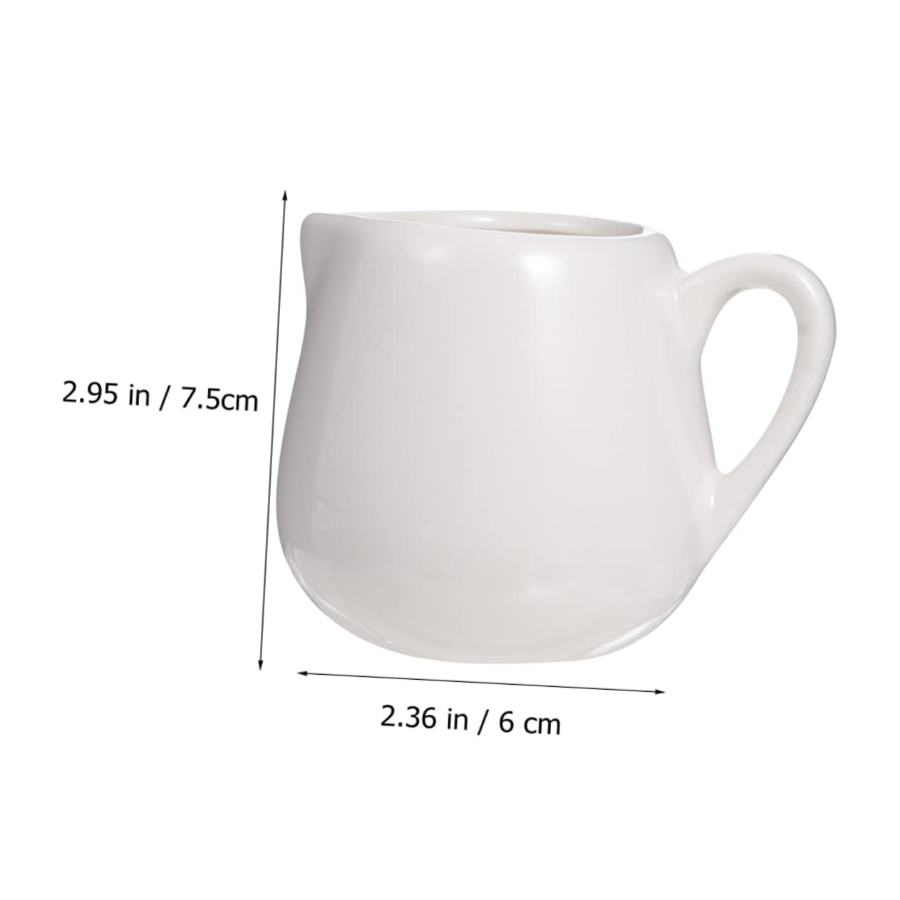 Lot de 6 Pichet à Sauce, en Céramique Blanc, Poignée | Service de Table, Design Simple et Soigné, Usage Maison, Présent de Crémaillère