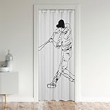 Cortina de puerta de béisbol para puerta de privacidad, cubierta de colcha de jugador de