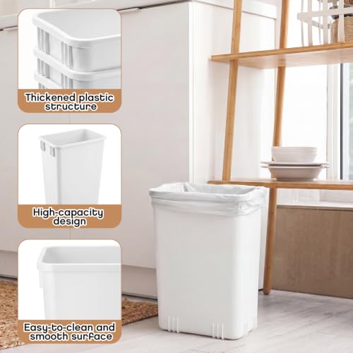 Set de 4 Canecas de Basura Plásticas 35 Quart Blanco miniatura 3