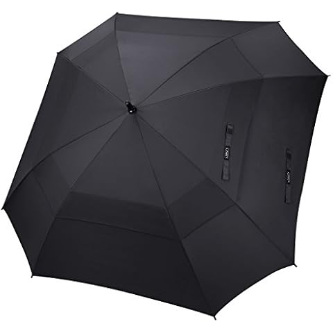 G4Free 62/68 Inch Quadratischer Golfschirm Übergroß Doppelt Überdachung für 2-4 Personen Großer Regenschirm Winddichter XXL Stockschirm Automatik Auf Cover