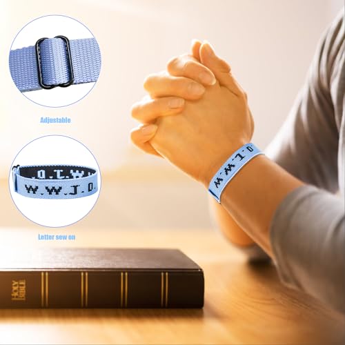 12Pcs WWJD Bracelet What Would Jesus Do Bracelet Jesus Religious Bracelet Woven Wristbands, Suitable for Adults4