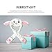 Eutuxia Rabbit Hat with Moving Ears, Funny Soft Plush Moveable Bunny Cap