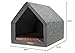 Rexproduct - PetHome Hundehütte mit Liegefläche und Dach I Biss- und Kratzfest I Gute Schalldämmung I Umweltfreundlich & Einfach zu Montieren I Größe S (60x42x43 cm) - Dunkelgrau und Rot