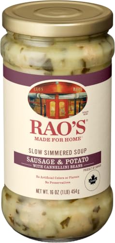 Image of Rao's Made for Home Sausage & Potato Soup, 16oz, Real Vegetables, Traditional Italian Heat and Serve Soup (Pack of 6)