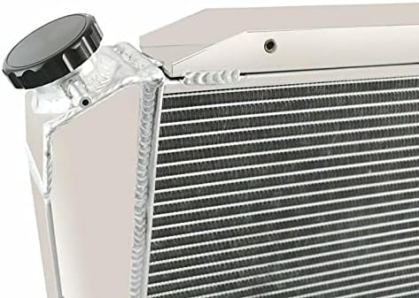 4 Row Aluminum Radiator Fit 1966-1977 Ford Bronco 2.8L 3.3L 4.7L 4.9L 5.0L L6 V8 Engine, 4 Row Radiator