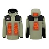 Ekiregaii Chaqueta térmica para mujer, sin banco de energía, inteligente, casual, unisex, resistente al viento, impermeable, USB, inteligente, temperatura constante, con capucha, para hombres y