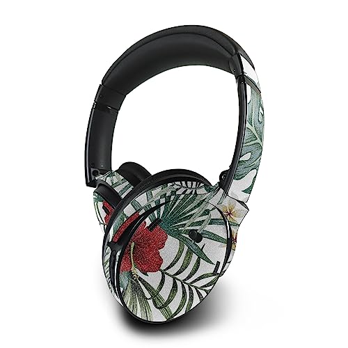 Image of MightySkins Glossy Glitter Skin Compatible with Bose QuietComfort 45 Headphones Tropical Hibiscus | Protective, Durable High-Gloss Glitter Finish | Easy to Apply