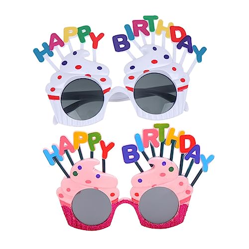 FELTECHELECTR Photo Holder Glasses 2pcs Birthday Glasses in Glitter Frame Made for Use