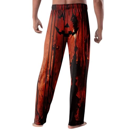 DuDubaby Halloween Pj Pants Men Pajama Drawstring Sleep Night Pants Men's Sleepwear Lounge Pajama Bottoms Stylish Multiple2