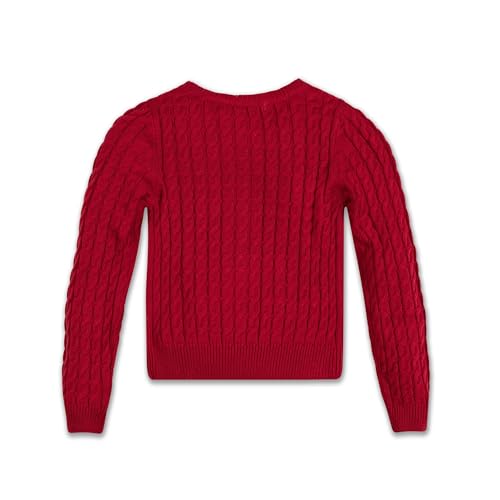 Image of Hope & Henry Girls' Long Sleeve Fancy Cardigan Sweater with Stripe Trim