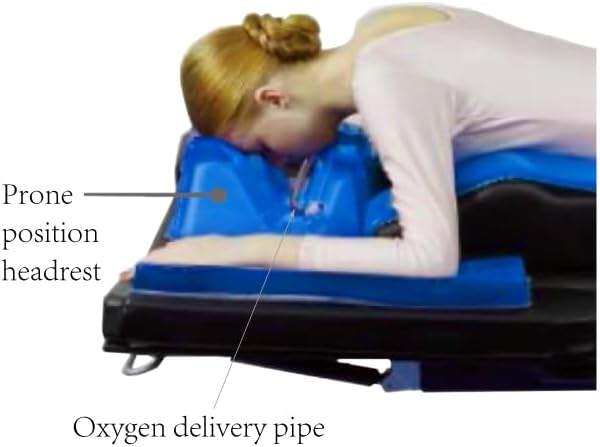 Medical Prone Position Headrest, Ergonomic Gel Face Cushion, 11x9.5x5.5 inches, Blue