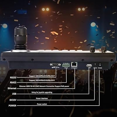 Tenveo 4K PTZ Camera and Controller Bundle/Kits, 12X AI Tracking HDMI/USB/LAN(PoE) 4K PTZ Camera with NDI PTZ Controller 5-Inch LCD 4D Joystick for Church Live Streaming Conference