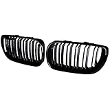Astra Depot Glossy Black Kidney Grille Double Line Replacement For 2002-2006 BMW E46 320i 325i 325xi 330i 330xi 4DR