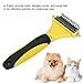 TANGUOX Pet Undercoat Rake, Stainless Steel Dematting Comb for Dogs and Cats, 2 Sided Grooming Tool with Sharp Round Blades, Effectively Remove Knots and Loose Hair for Thick Doubl
