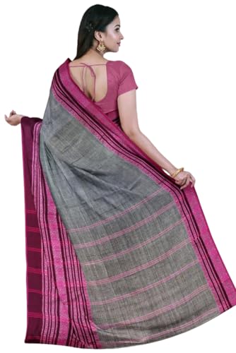 Image of eC ESHA'S COLLECTION Women's Cotton Blend Begumpuri Handloom Saree With Unstitched Running Blouse Piece